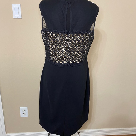 Black dress w/ lace & sheer top size 12 Ivanka Trump great condition! Flattering - Picture 4 of 12